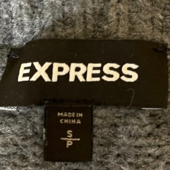 Express Women's Gray Pullover Long Sleeve Crew Neck Knitted Sweater Top Size S - Picture 3 of 4